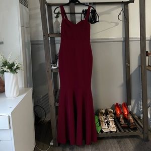 Maroon peplum dress